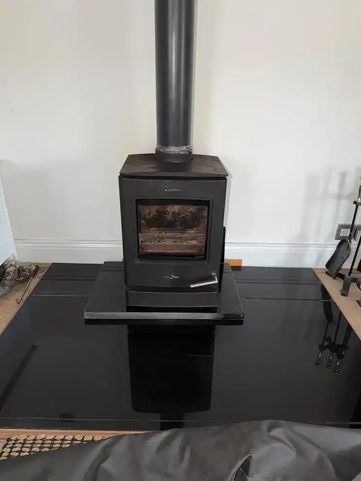 Log burner after cleaned by Hadrian Chimney Sweeps
